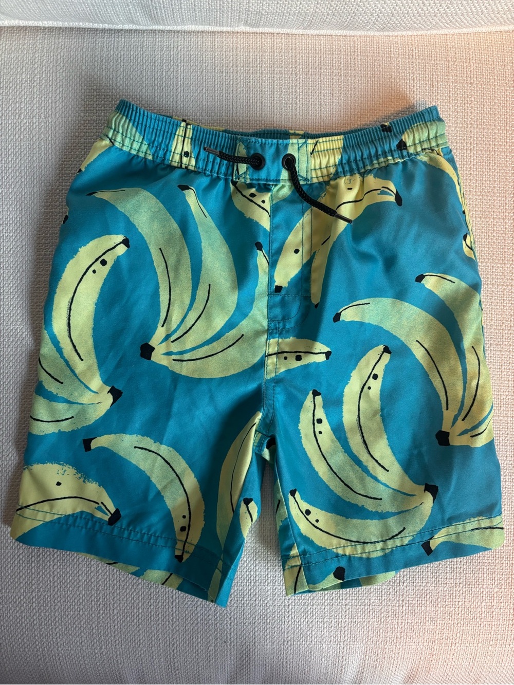 Tea Collection Teal Swim Shorts with Banana Print